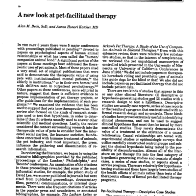 A new look at pet-facilitated therapy