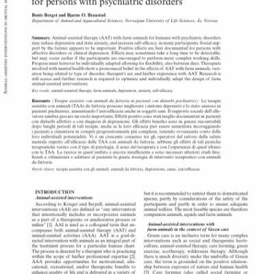 Médiation animale à la ferme pour personnes souffrant de troubles psychiques